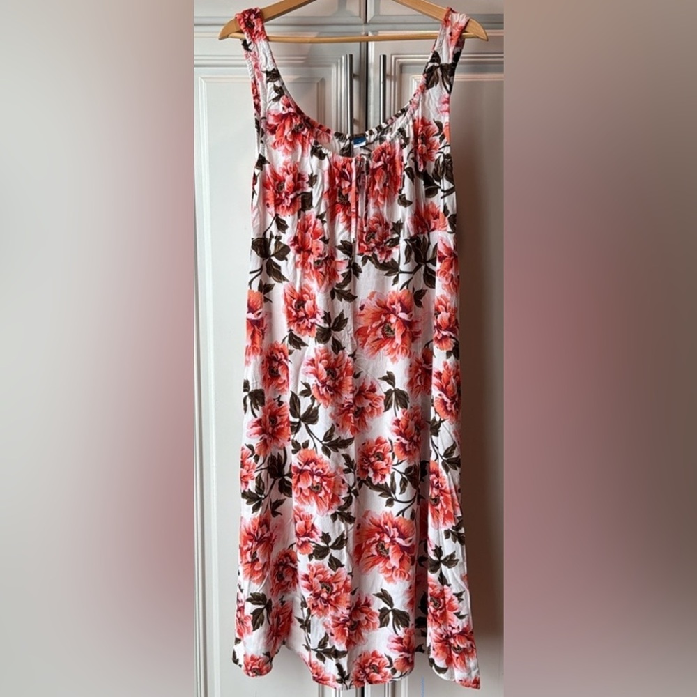 Old Navy Waist-Defined Sleeveless Printed Crepe  Midi Dress Floral XL .NWOT